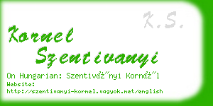 kornel szentivanyi business card